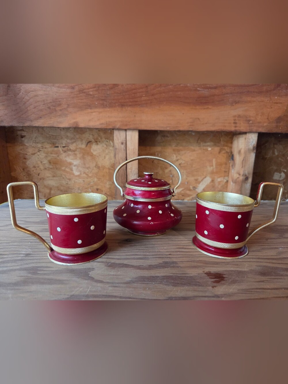 Vintage Polka Dot Tea Set
